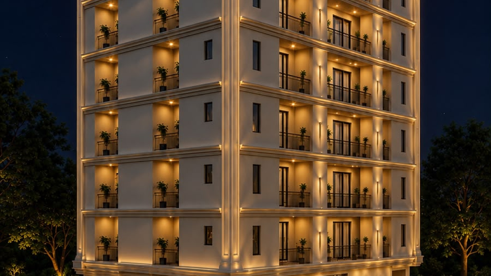 The Aurum at dusk